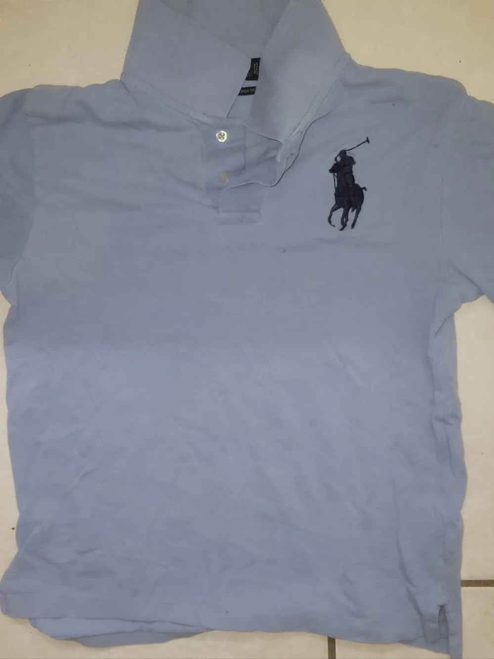Ralph Lauren Men’s Pale Blue Polo with Navy Pony